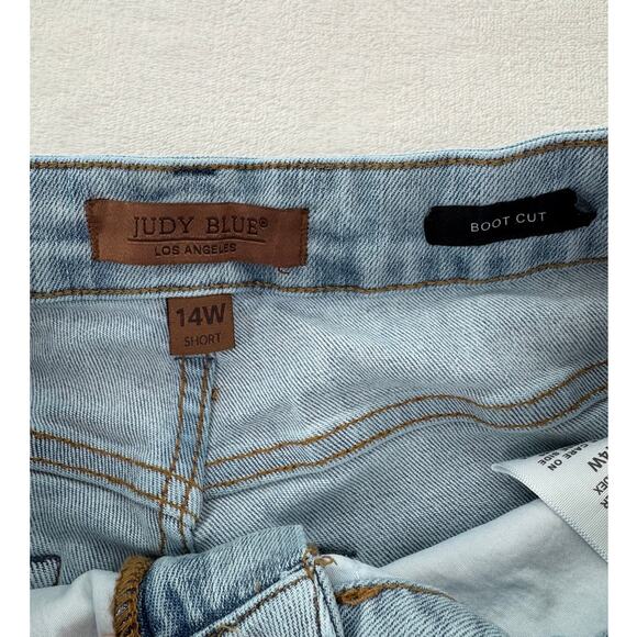 Judy Blue Jeans High Rise Tummy Control Bootcut Light Wash Denim 14 S Petite - Picture 5 of 10
